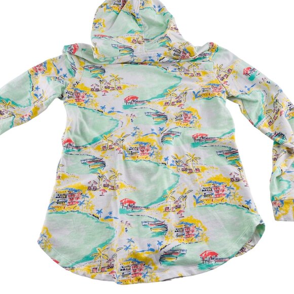 Crown & Ivy Womens Tropical Print Zip-Up Hoodie Jacket Medium Cotton/Polyester - Picture 5 of 6